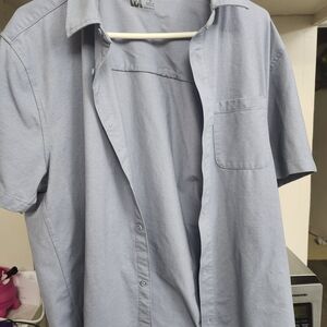 Casual Light Blue Button Down Shirt for Men